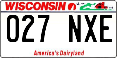 WI license plate 027NXE