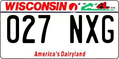 WI license plate 027NXG