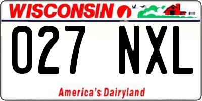 WI license plate 027NXL