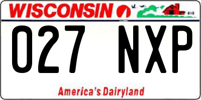 WI license plate 027NXP
