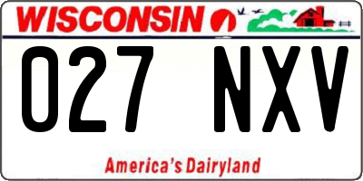 WI license plate 027NXV