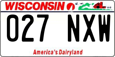 WI license plate 027NXW