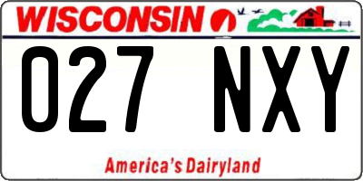 WI license plate 027NXY