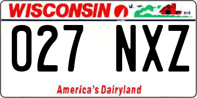 WI license plate 027NXZ