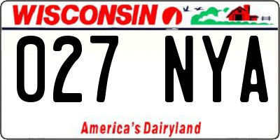 WI license plate 027NYA