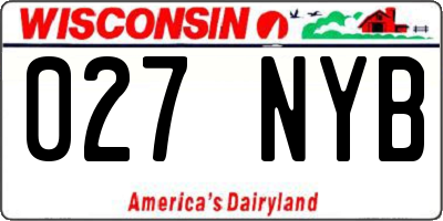 WI license plate 027NYB
