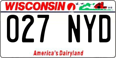 WI license plate 027NYD