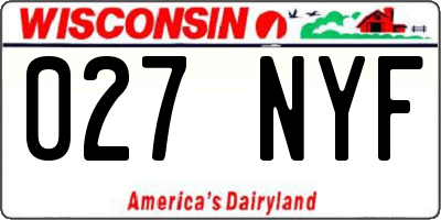 WI license plate 027NYF