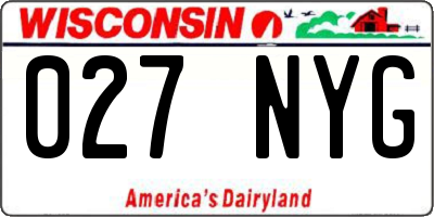 WI license plate 027NYG