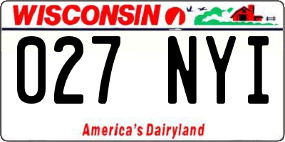 WI license plate 027NYI