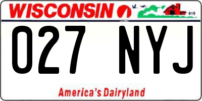 WI license plate 027NYJ