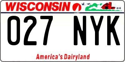 WI license plate 027NYK