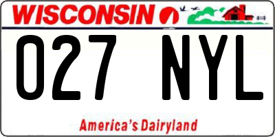 WI license plate 027NYL
