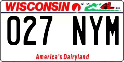 WI license plate 027NYM