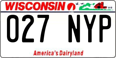 WI license plate 027NYP