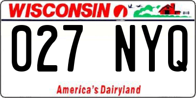 WI license plate 027NYQ