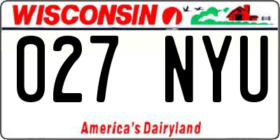 WI license plate 027NYU