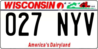 WI license plate 027NYV