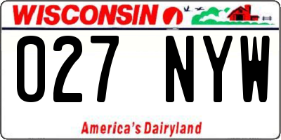 WI license plate 027NYW