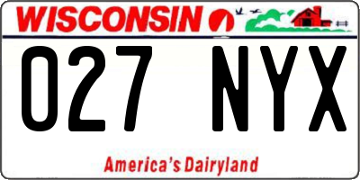WI license plate 027NYX