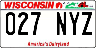 WI license plate 027NYZ