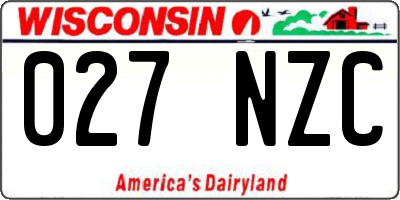 WI license plate 027NZC