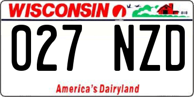 WI license plate 027NZD