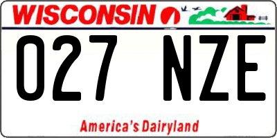 WI license plate 027NZE