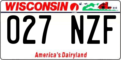 WI license plate 027NZF