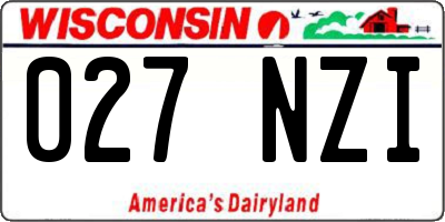 WI license plate 027NZI