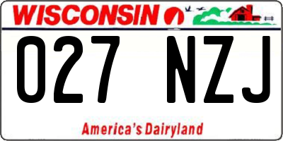 WI license plate 027NZJ