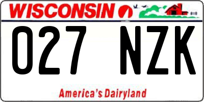 WI license plate 027NZK