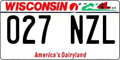 WI license plate 027NZL