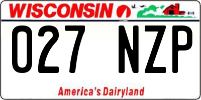 WI license plate 027NZP