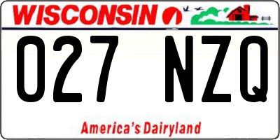 WI license plate 027NZQ