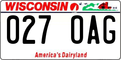 WI license plate 027OAG