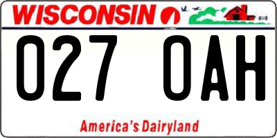 WI license plate 027OAH