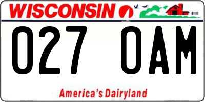 WI license plate 027OAM
