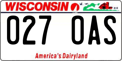 WI license plate 027OAS