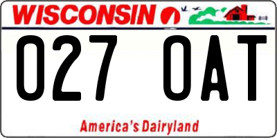 WI license plate 027OAT