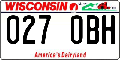 WI license plate 027OBH