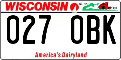 WI license plate 027OBK