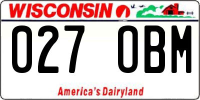 WI license plate 027OBM