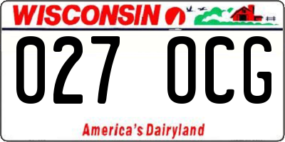 WI license plate 027OCG