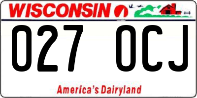 WI license plate 027OCJ