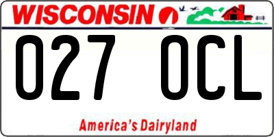 WI license plate 027OCL