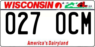 WI license plate 027OCM