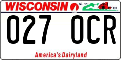 WI license plate 027OCR