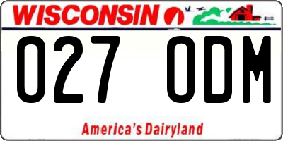 WI license plate 027ODM
