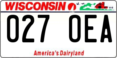 WI license plate 027OEA